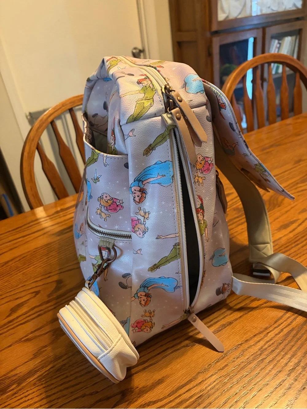 Petunia Pickle Bottom Off to Neverland Peter Pan Print Meta diaper bag Backpack